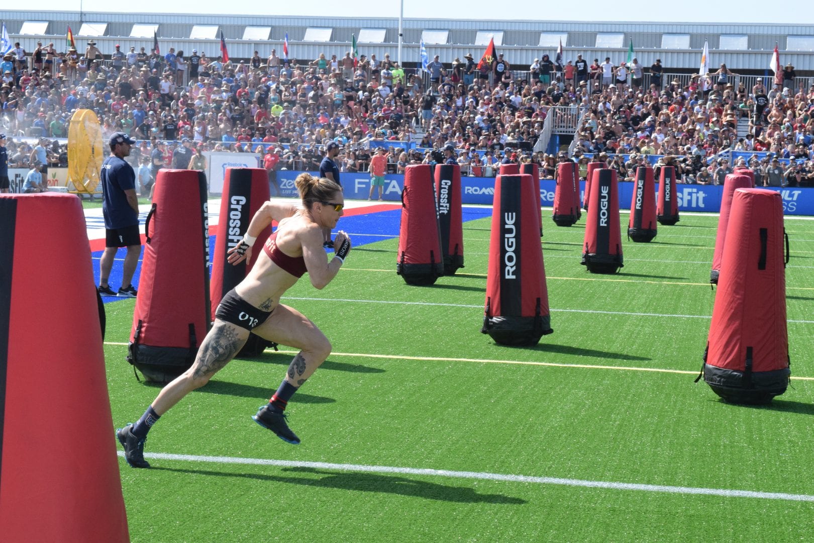 013 - Sam Briggs of the United Kingdom races in a heat of the Sprint event at the 2019 CrossFit Games