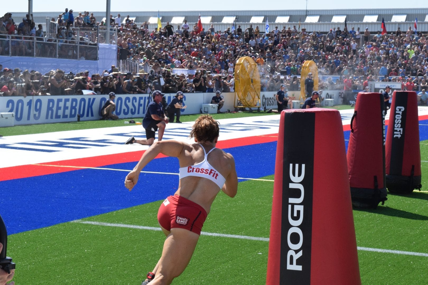 Tia-Clair Toomey of Australia competes in the Sprint event at the 2019 CrossFit Games