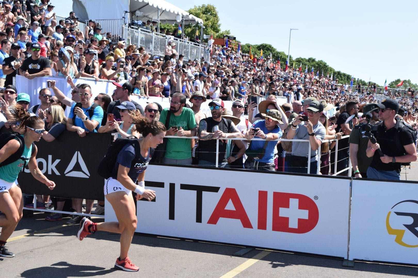 Tia-Clair Toomey completes the Ruck Run event at the 2019 CrossFit Games