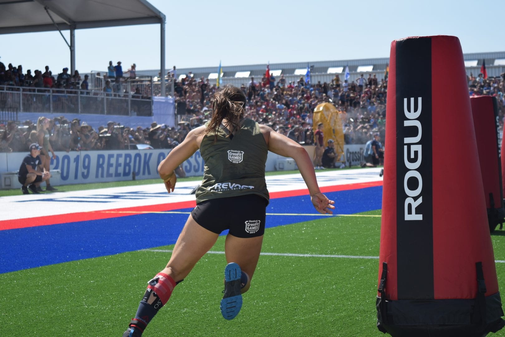 Carolyne Prevost of Canada competes in the Sprint event at the 2019 CrossFit Games