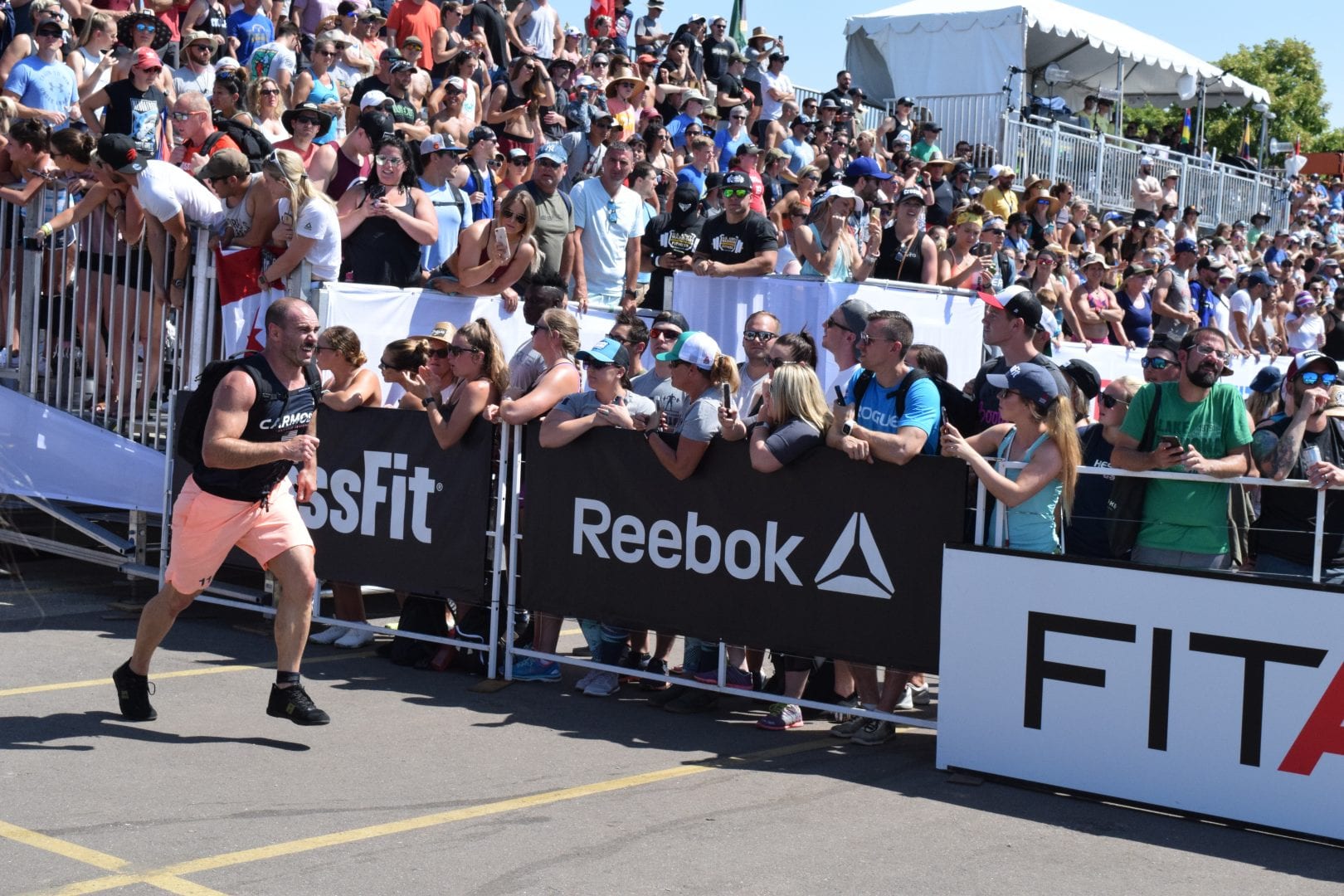 Eric Carmody of CrossFit Invictus completes the Ruck Run event at the 2019 CrossFit Games