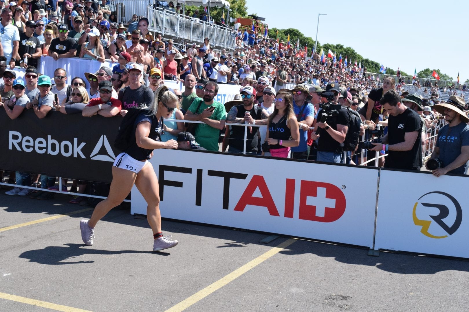 Dani Speegle completes the Ruck Run event at the 2019 CrossFit Games.