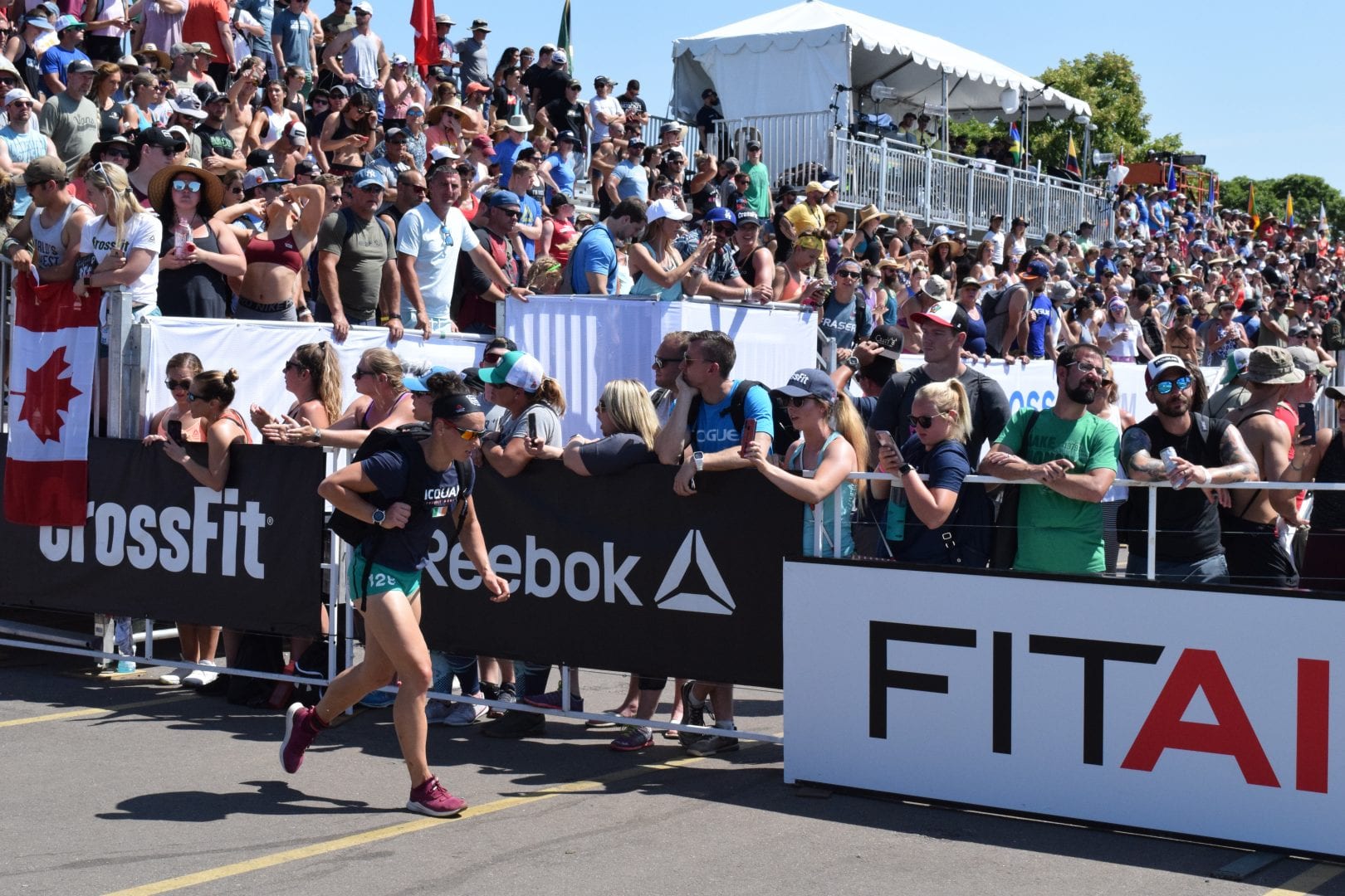 Emma McQuaid completes the Ruck Run event at the 2019 CrossFit Games.