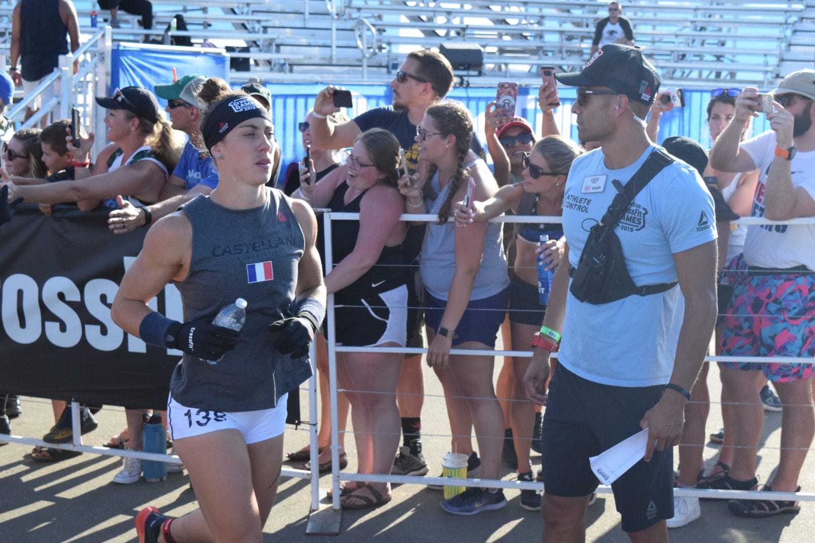 Carole Castellani takes the field for the first event of the 2019 CrossFit Games