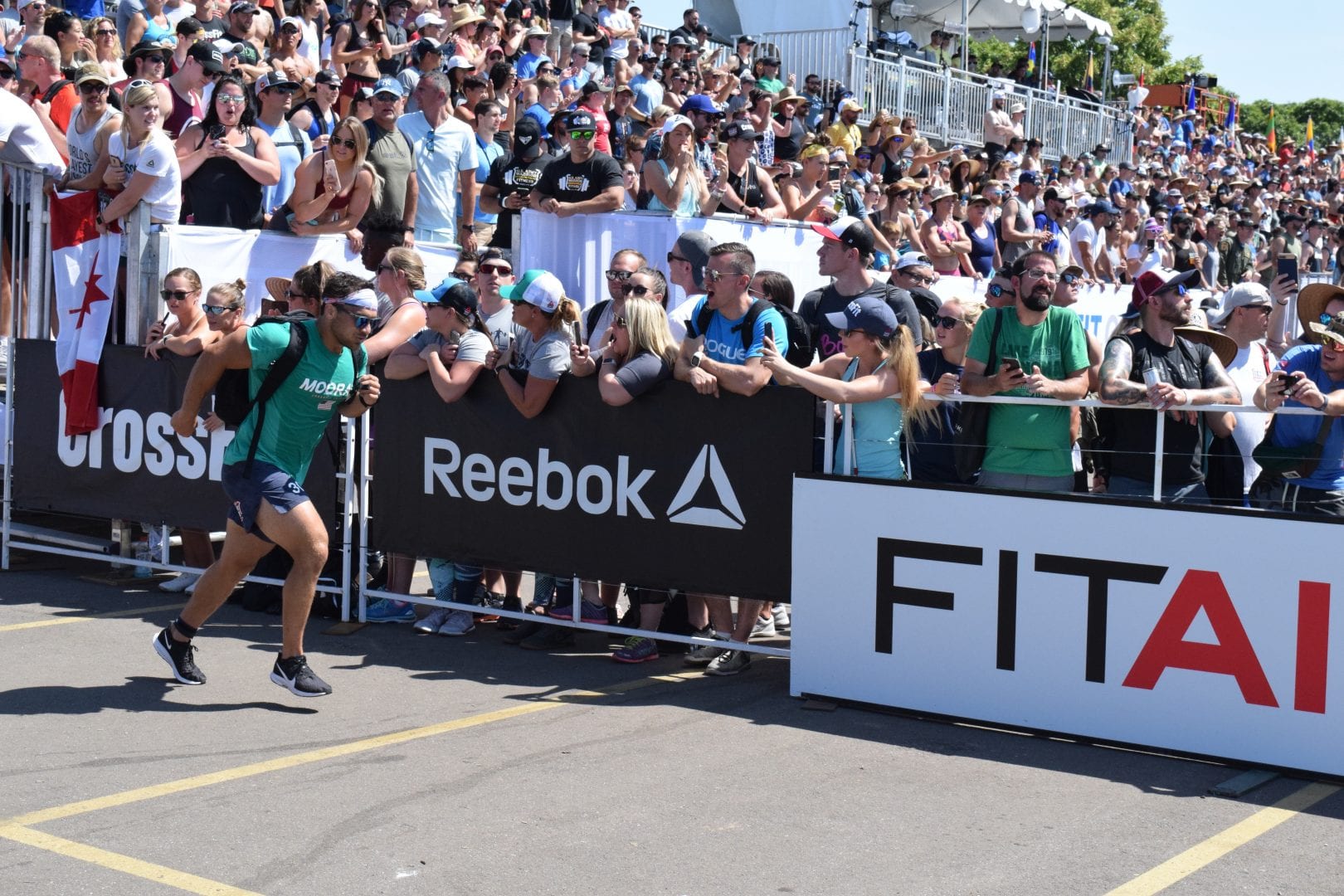 Will Moorad completes the Ruck Run event at the 2019 CrossFit Games