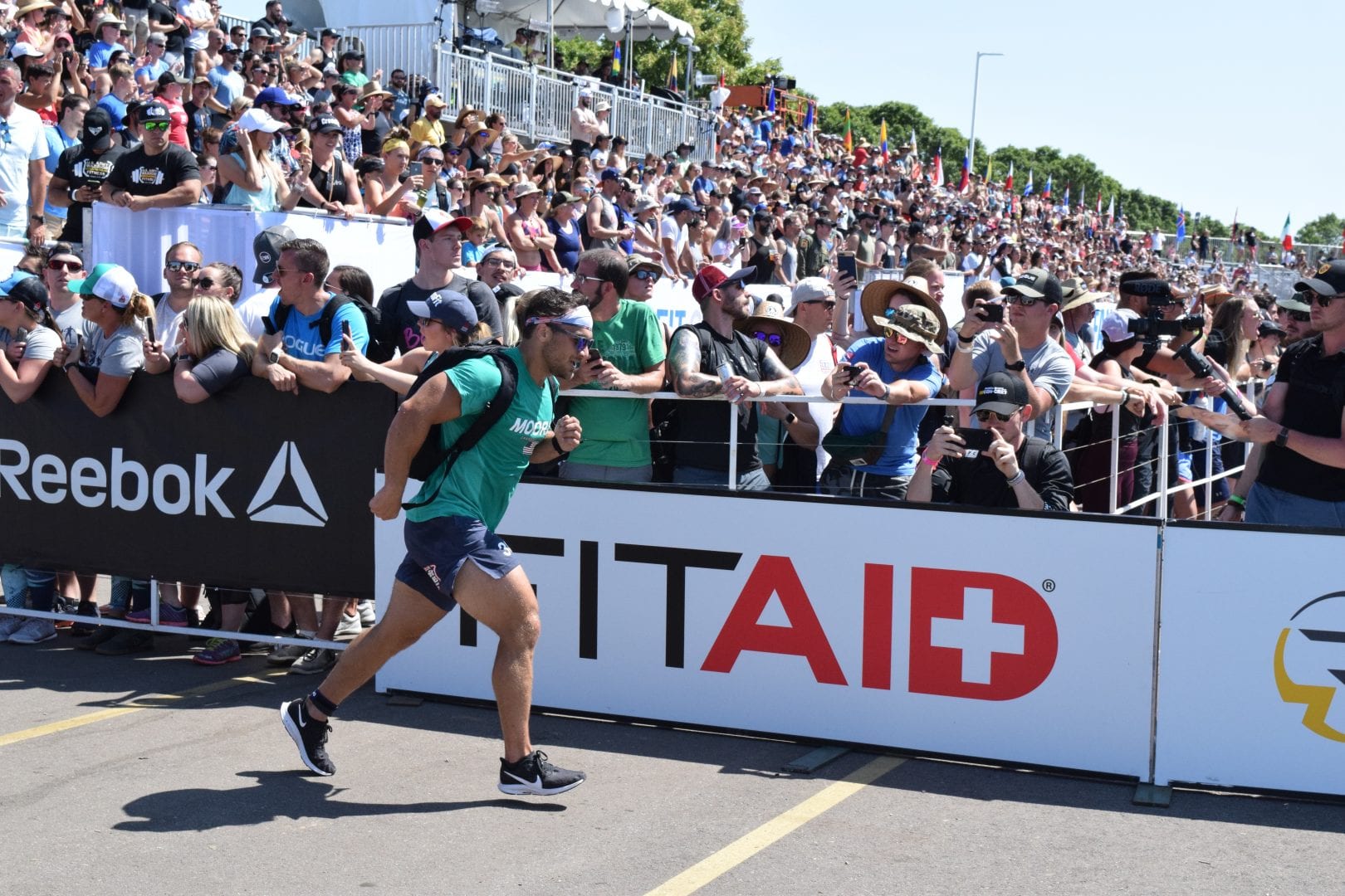 Will Moorad completes the Ruck Run event at the 2019 CrossFit Games