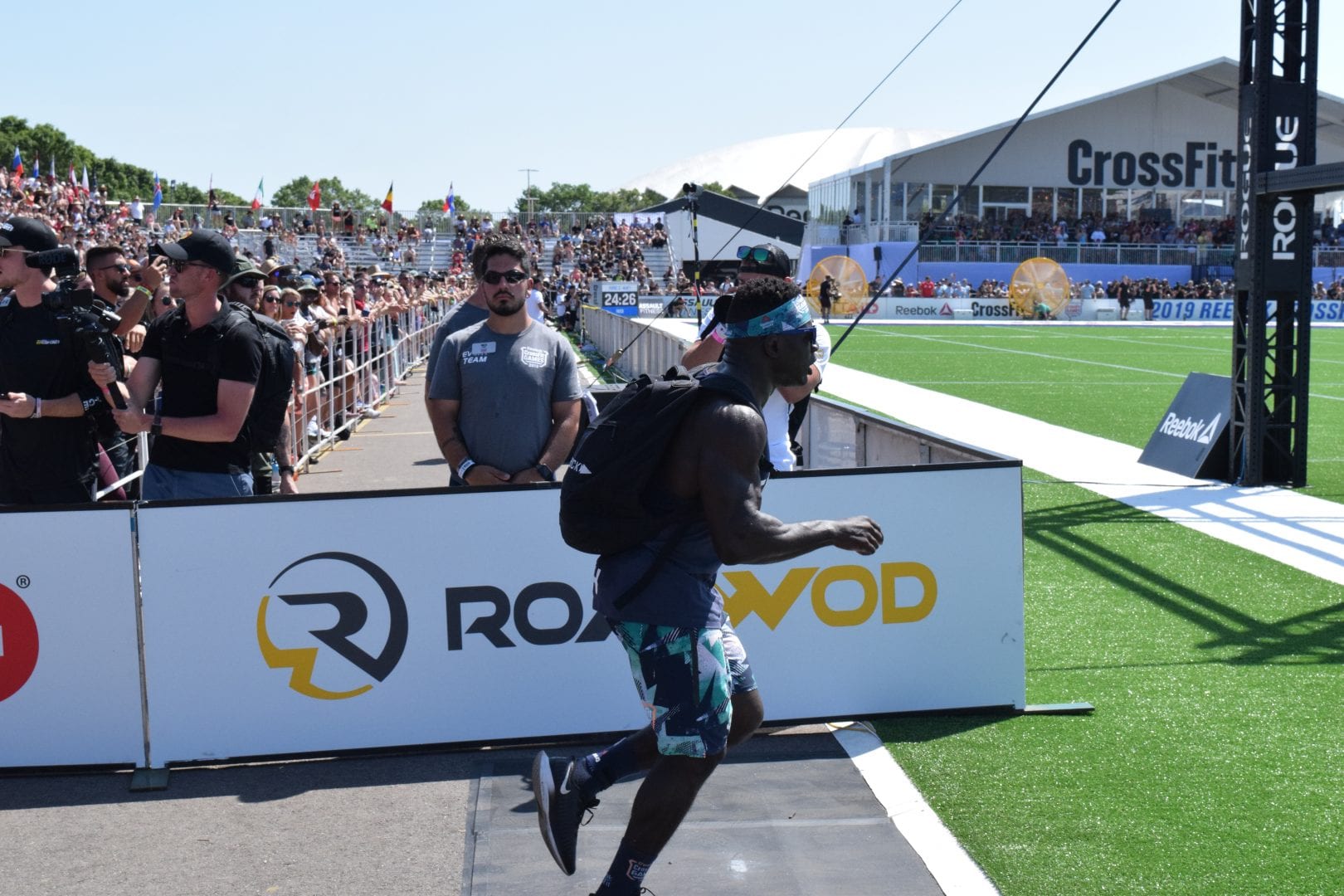 Chandler Smith completes the Ruck Run event at the 2019 CrossFit Games.