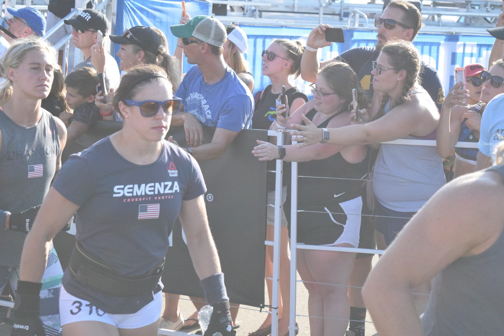 Paige Semenza competes in the Ruck Run event at the 2019 CrossFit Games.