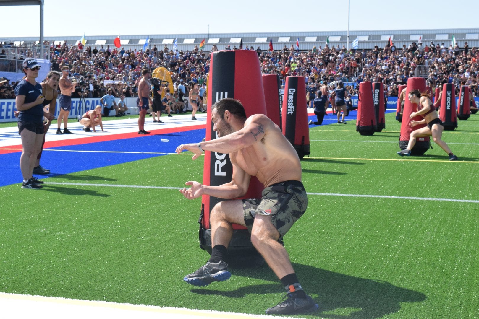 Rich Froning competes in the team sprint event at the 2019 CrossFit Games.
